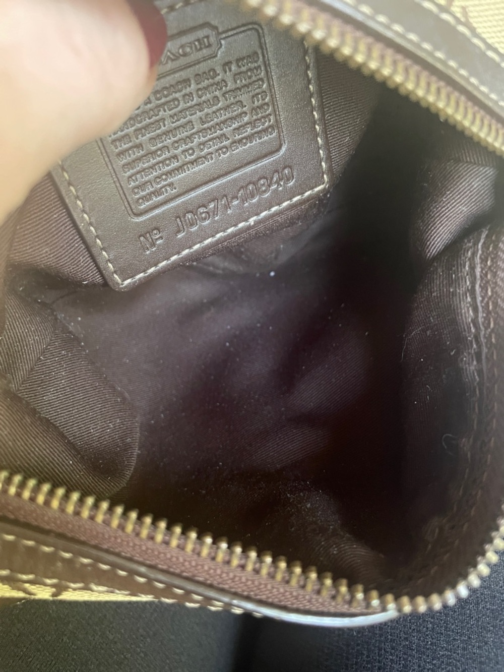 Coach Brown Signature Canvas Crossbody with Dark Brown Trim As Is - Picture 14 of 15